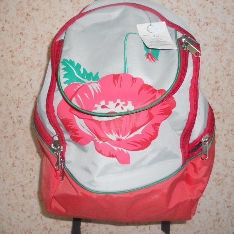 Рюкзак «Красный с красным цветком»
