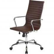 Кресло для руководителя EChair 707 TPU коричневое (искусственная кожа/хром)