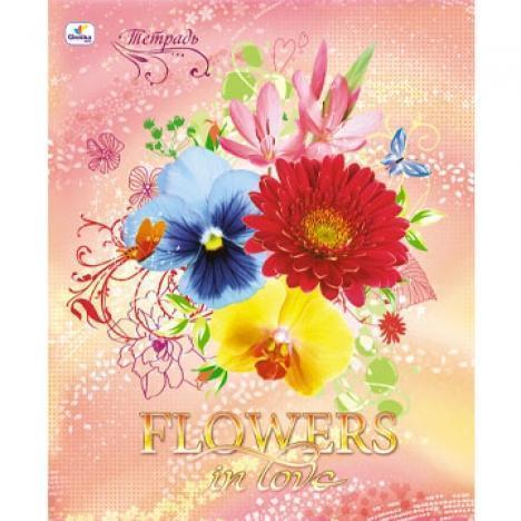 48 листов (выборочное лакирование с блестками):  Flowers (Любимые цветы)
